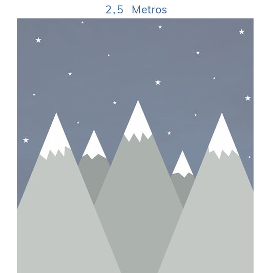 Papel de Parede Infantil Montanha Enrico e Sthefany Cinza - Mural