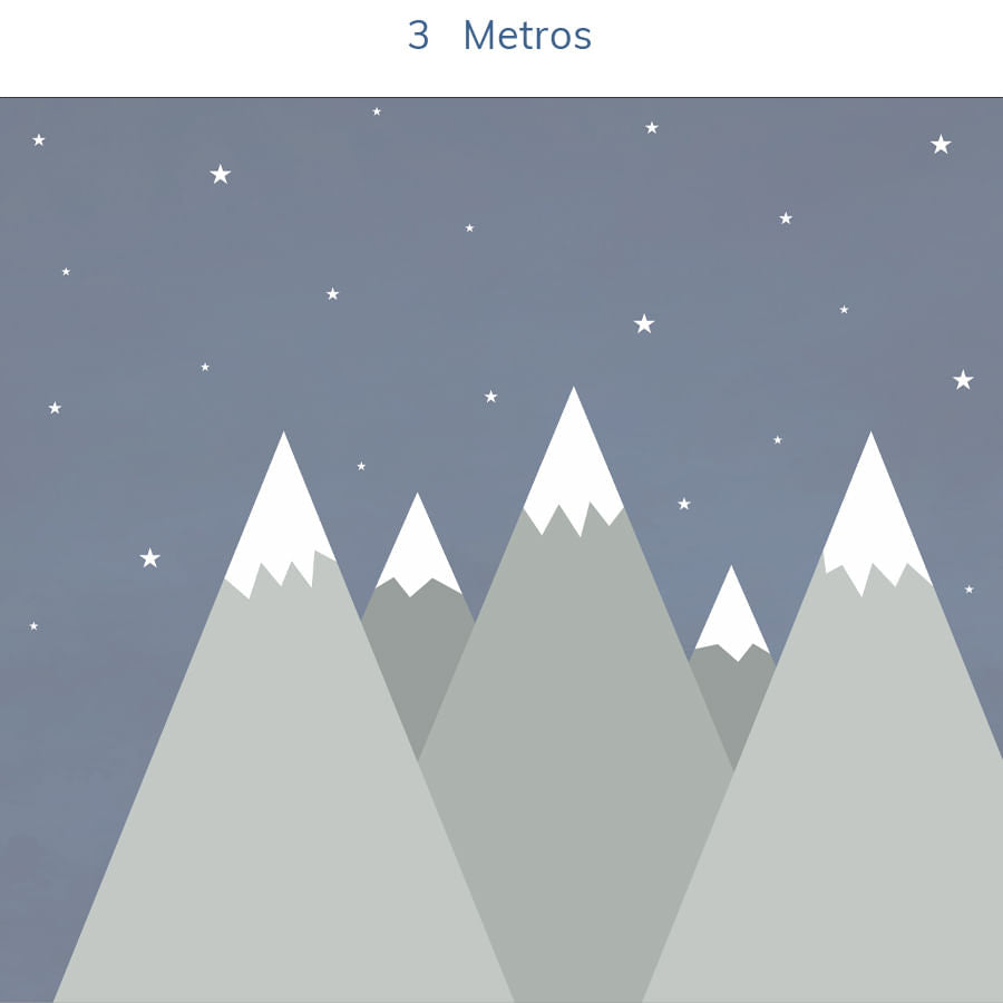 Papel de Parede Infantil Montanha Enrico e Sthefany Cinza - Mural