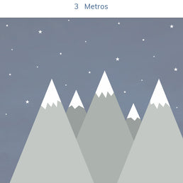 Papel de Parede Infantil Montanha Enrico e Sthefany Cinza - Mural