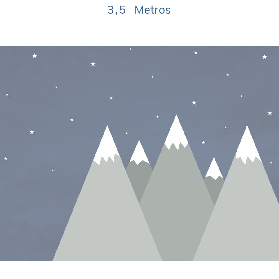 Papel de Parede Infantil Montanha Enrico e Sthefany Cinza - Mural