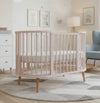 Berço Oval Slim 4 em 1 Rosa Old com Pé Madeira