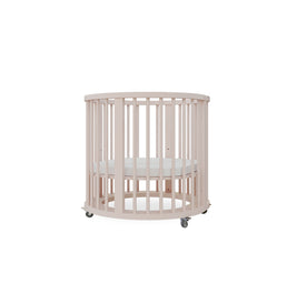 Berço Oval Slim 4 em 1 Rosa Old com Pé Madeira