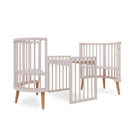 Berço Oval Slim 4 em 1 Rosa Old com Pé Madeira