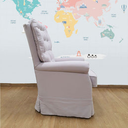 Poltrona de Amamentação Luna Giro Balanço e Puff - Cinza