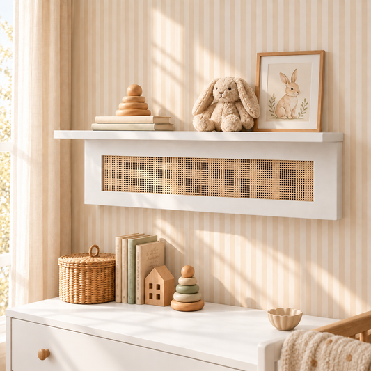 PRATELEIRA HAUS NATURE COM PALHA - BRANCO