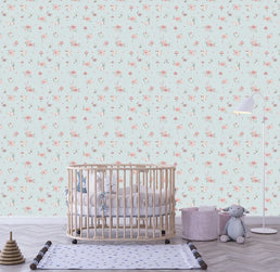 Papel de Parede Cogumelos Azul