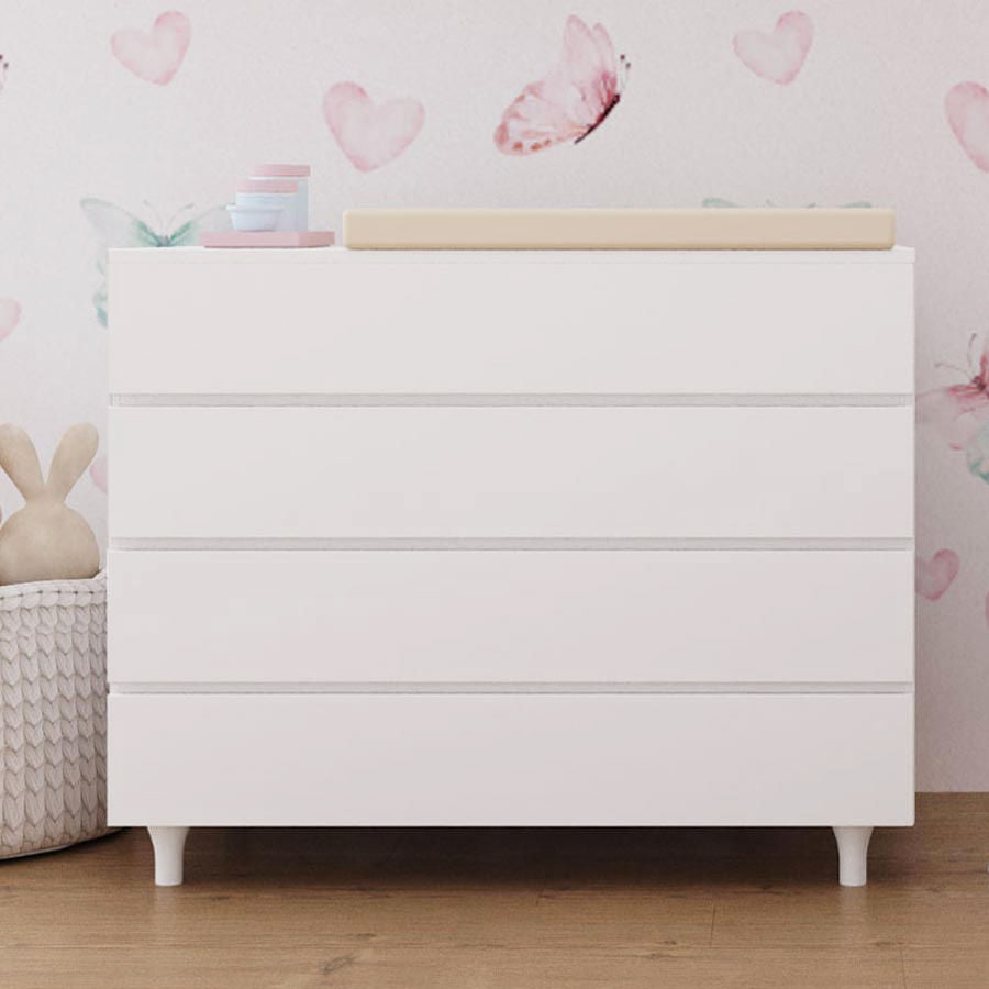 Cômoda de Bebê Haus Nature 4 Gavetas Branca 110cm