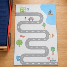 TAPETE INFANTIL RETANGULAR PISTA - 0,93 X 1,33