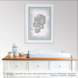 Quadro Infantil Cubos Classic Azul
