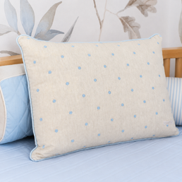 Almofada Retangular Linho Poá 45cm x 35cm - Azul Claro