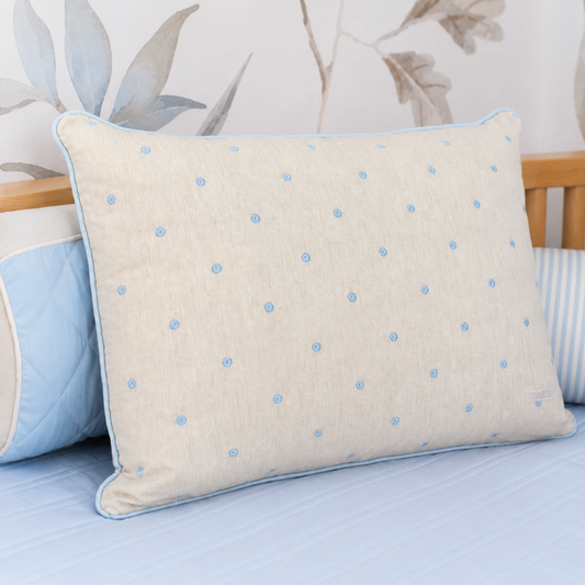 Almofada Retangular Linho Poá 45cm x 35cm - Azul Claro