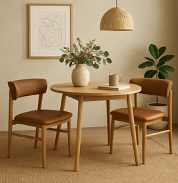 Conjunto de 2 Cadeiras Para Mesa de Jantar Madri Jequitibá Natural - Caramelo
