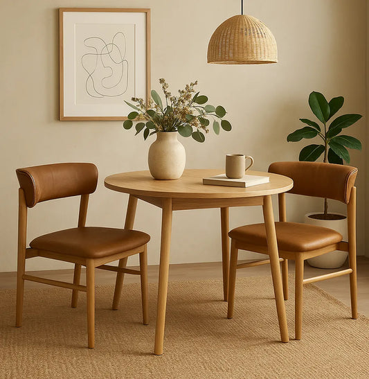 Conjunto de 2 Cadeiras Para Mesa de Jantar Madri Jequitibá Natural - Caramelo