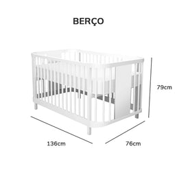 Berço Raika 3 em 1 - Branco
