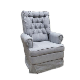 Poltrona de Amamentação Ninho com Puff e Balanço Linho Cinza