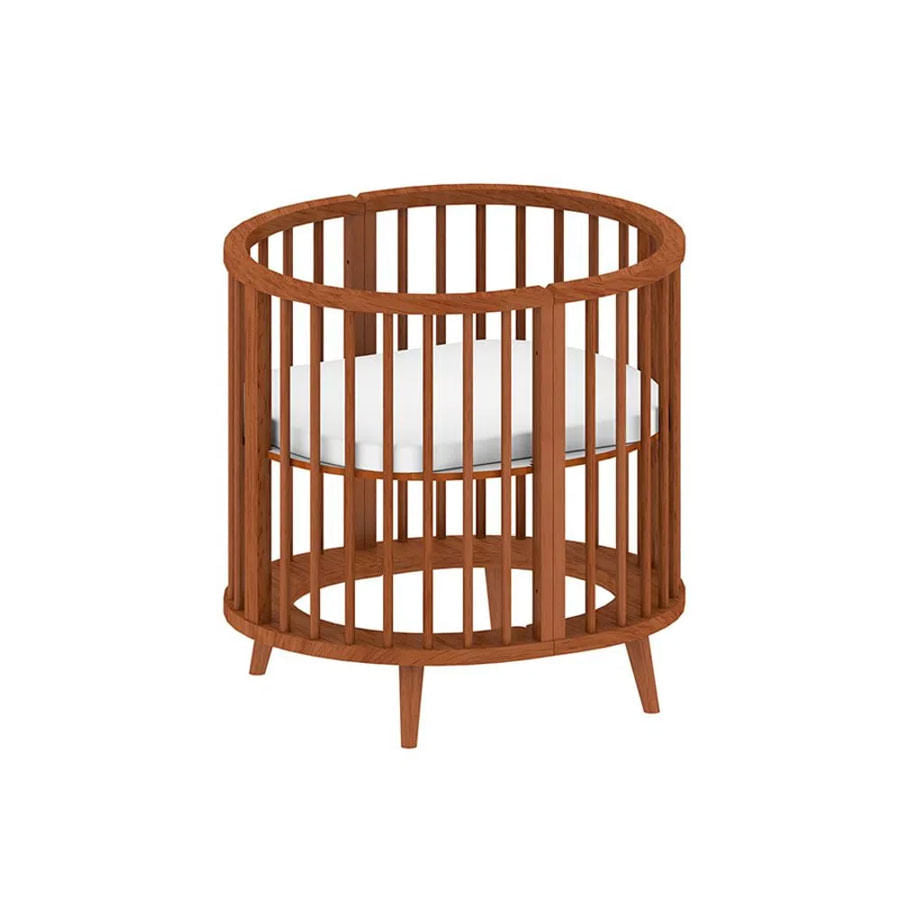 Berço Oval Slim 4 em 1 Madeira