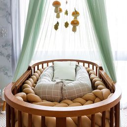 Berço Oval Slim 4 em 1 Madeira