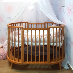 Berço Oval Slim 4 em 1 Madeira