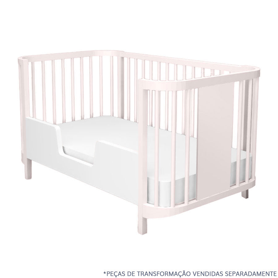Berço Raika 3 em 1 - Rosa Claro