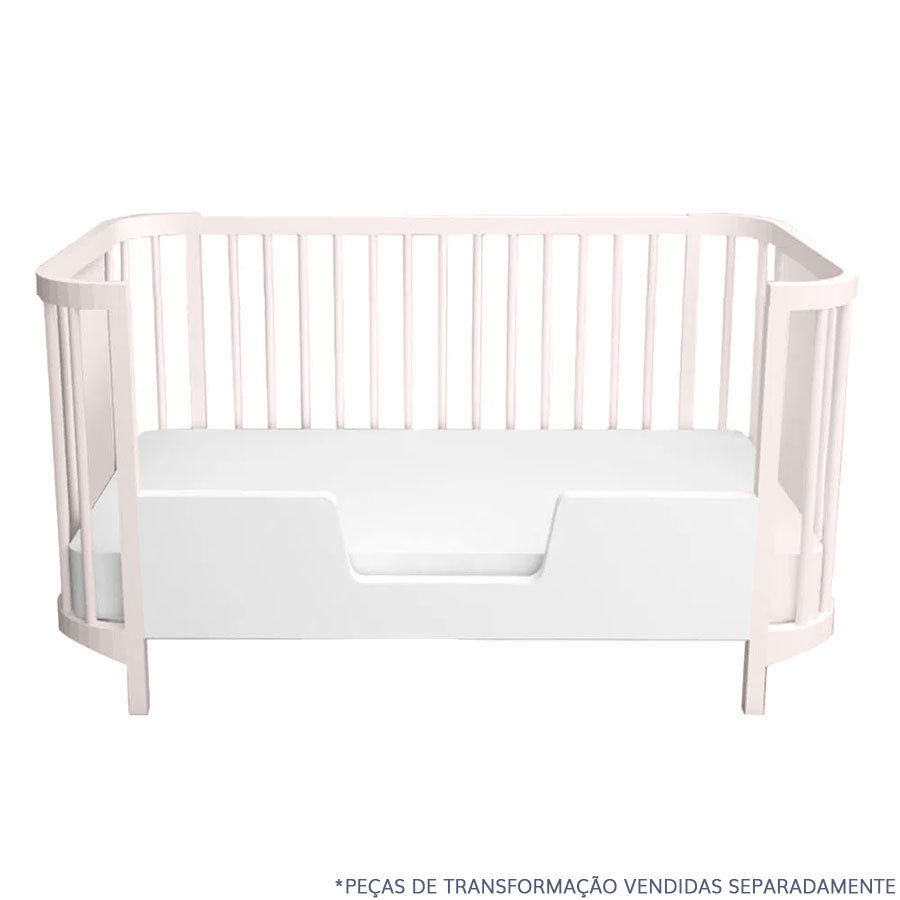 Berço Raika 3 em 1 - Rosa Claro