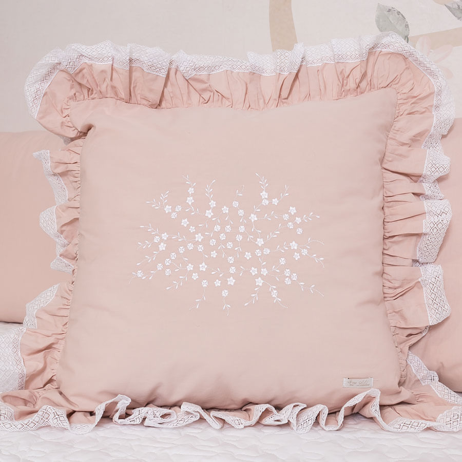 Almofada Quadrada Tressê Rose