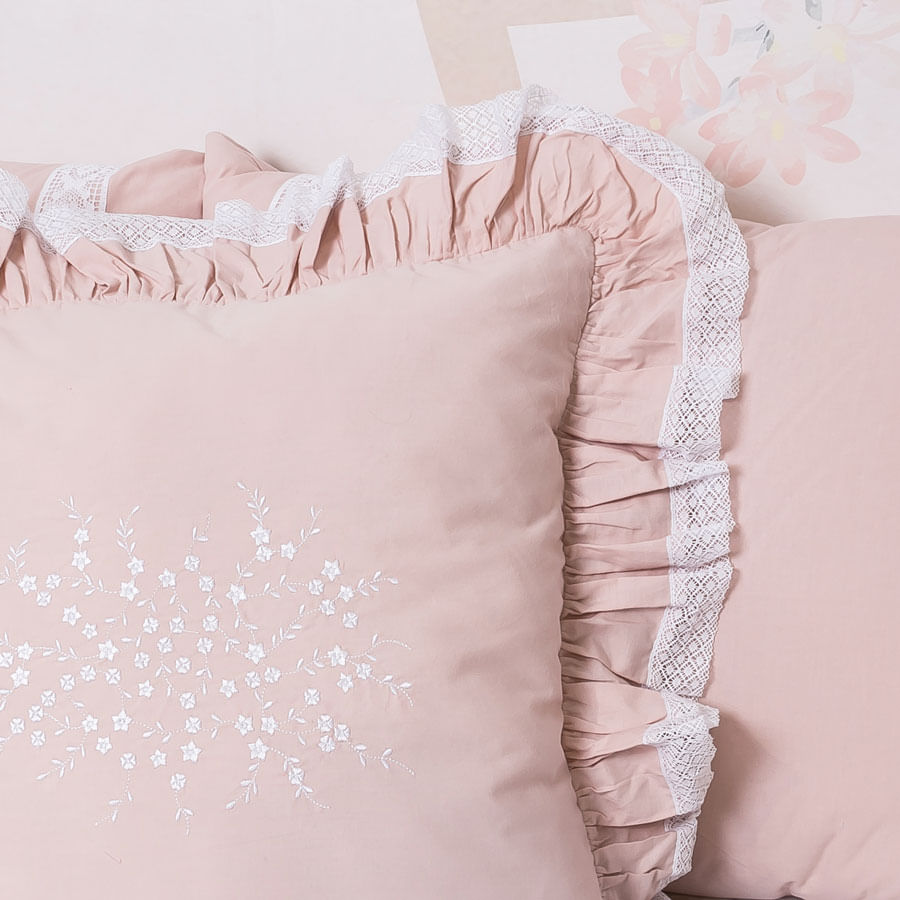 Almofada Quadrada Tressê Rose