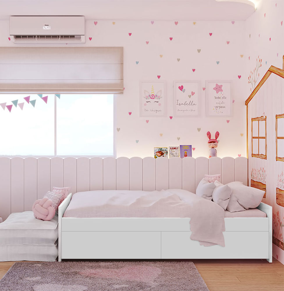 Cama Up 2 em 1 com 2 Gavetas Slim - Branco