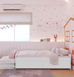 Cama Up 2 em 1 com 2 Gavetas Slim - Branco