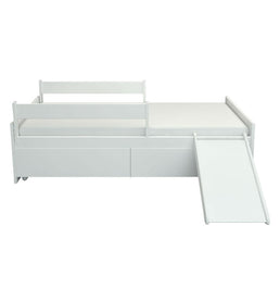 Cama Up 2 em 1 com 2 Gavetas Slim e Escorregador - Branco
