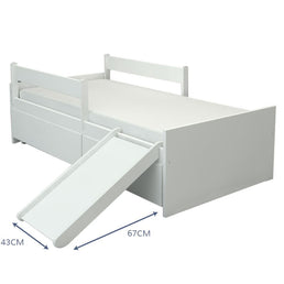 Cama Up 2 em 1 com 2 Gavetas Slim e Escorregador - Branco