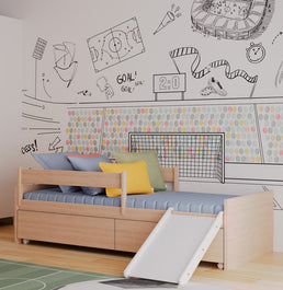 Cama Up 2 em 1 com 2 Gavetas Slim Carvalho e Escorregador Branco