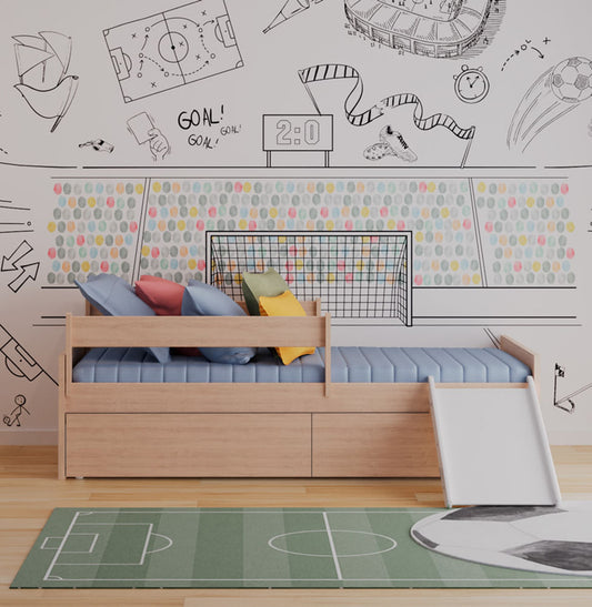 Cama Up 2 em 1 com 2 Gavetas Slim Carvalho e Escorregador Branco