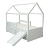 Cama com Casinha Up 2 em 1 com 2 Gavetas Slim e Escorregador - Branco