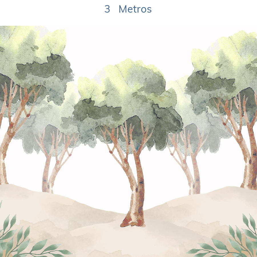 Papel de Parede Infantil Selva Árvores - Mural