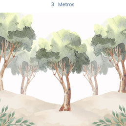 Papel de Parede Infantil Selva Árvores - Mural