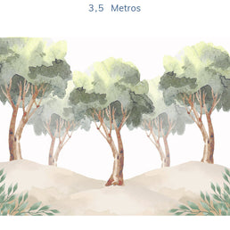 Papel de Parede Infantil Selva Árvores - Mural