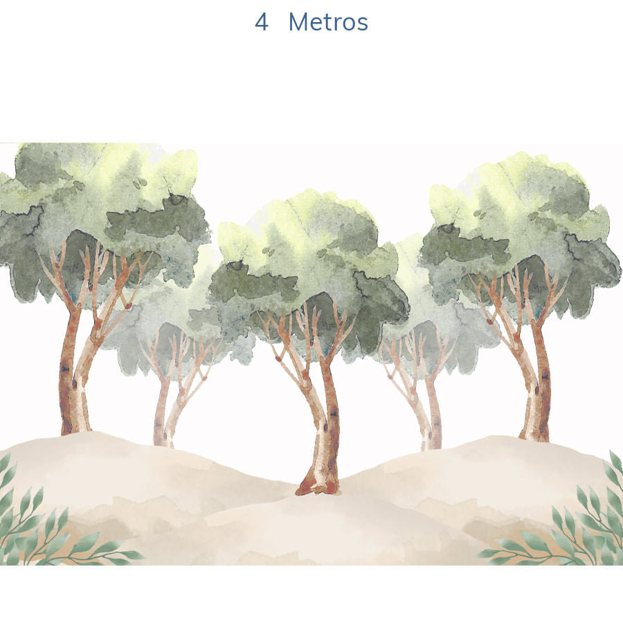 Papel de Parede Infantil Selva Árvores - Mural