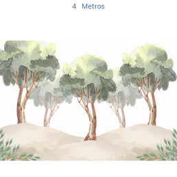 Papel de Parede Infantil Selva Árvores - Mural