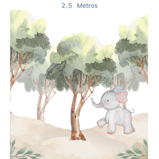 Papel de Parede Infantil Selva Elefante - Mural