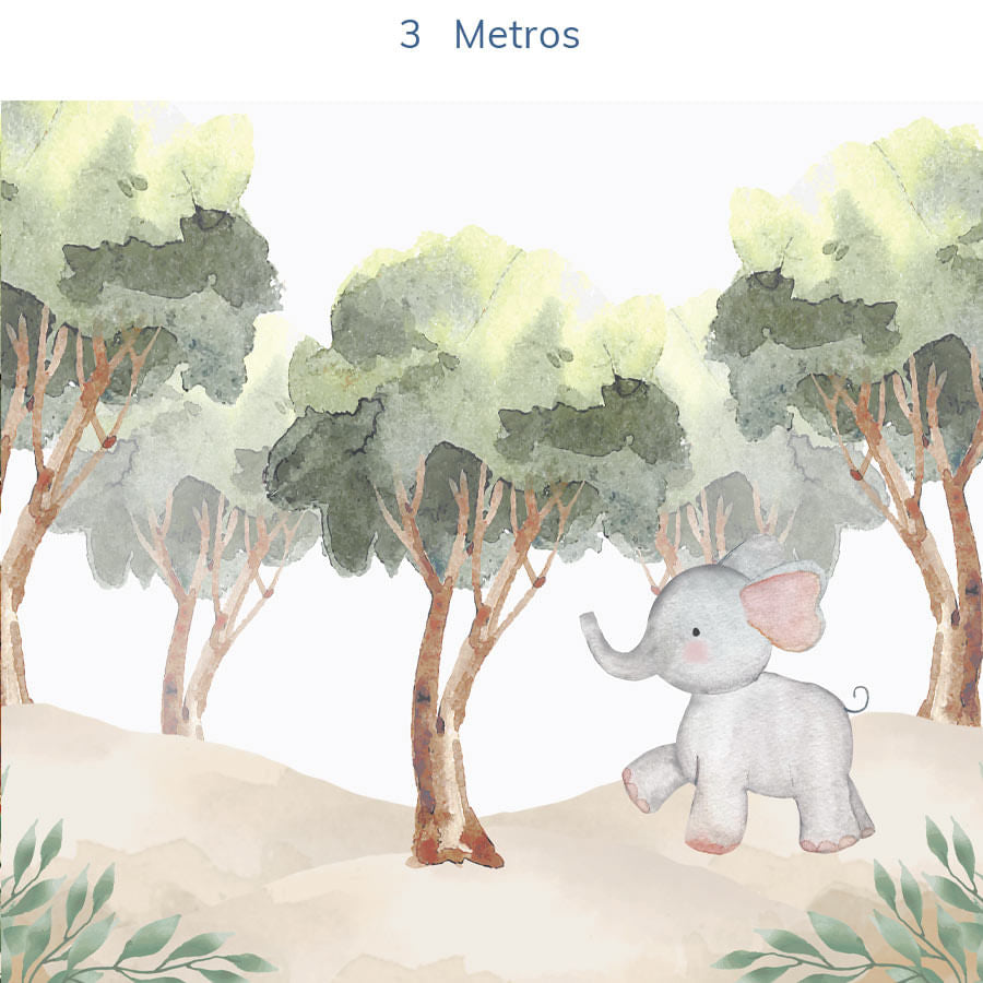 Papel de Parede Infantil Selva Elefante - Mural