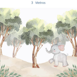 Papel de Parede Infantil Selva Elefante - Mural