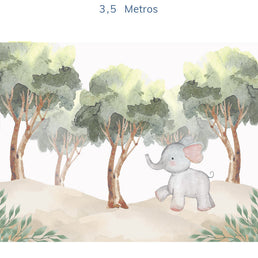 Papel de Parede Infantil Selva Elefante - Mural