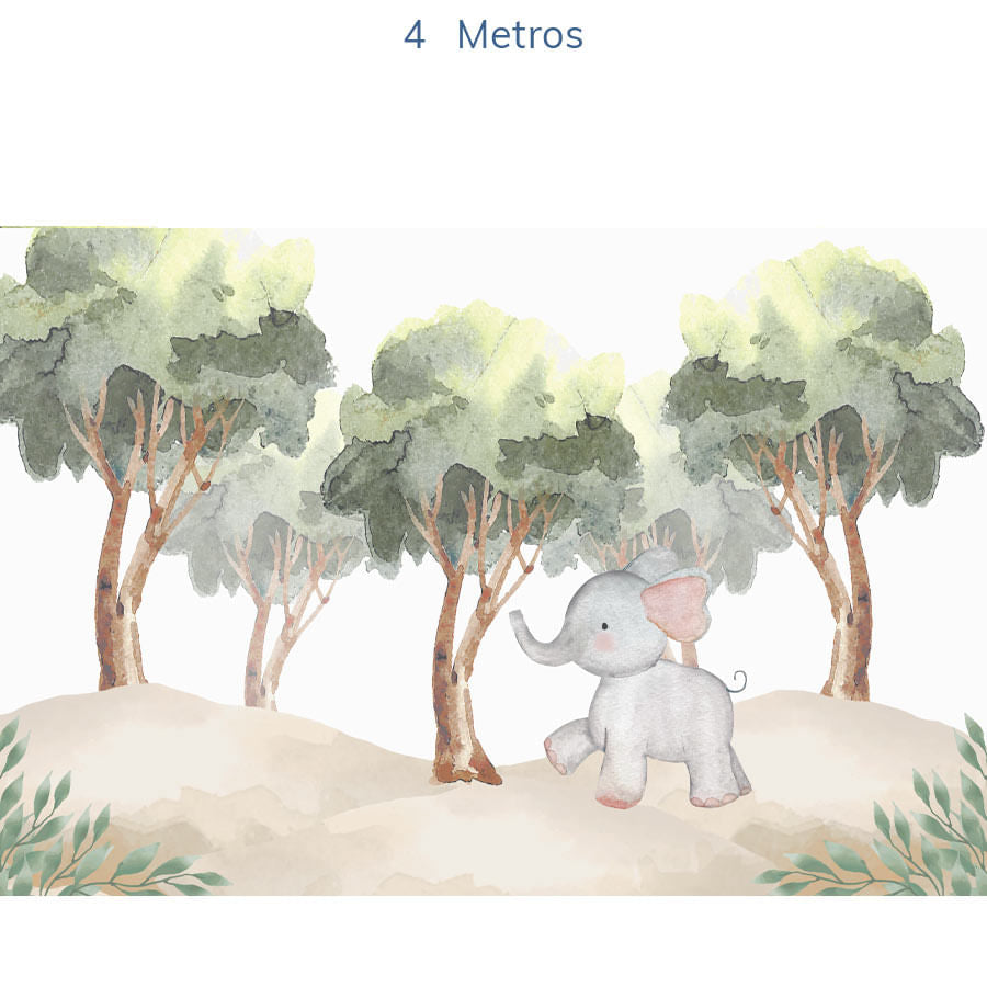 Papel de Parede Infantil Selva Elefante - Mural