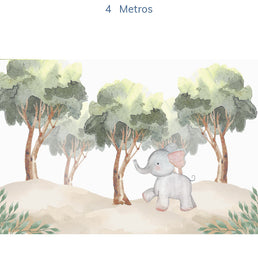 Papel de Parede Infantil Selva Elefante - Mural