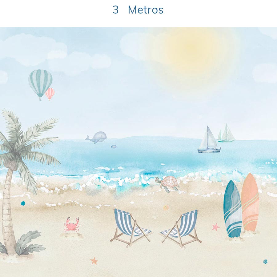 Papel de Parede Infantil Praias - Mural