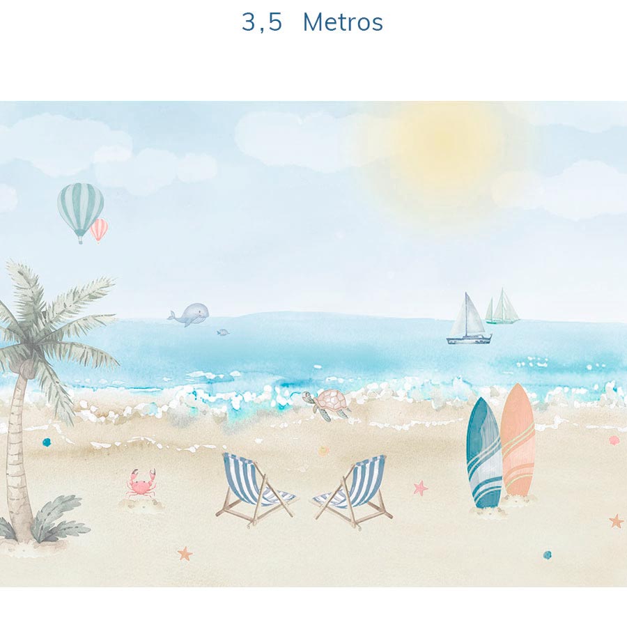 Papel de Parede Infantil Praias - Mural