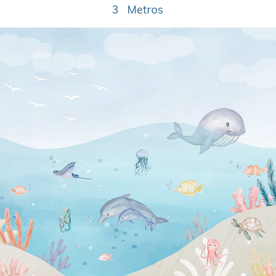 Papel de Parede Infantil Fundo do Mar - Mural