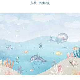 Papel de Parede Infantil Fundo do Mar - Mural