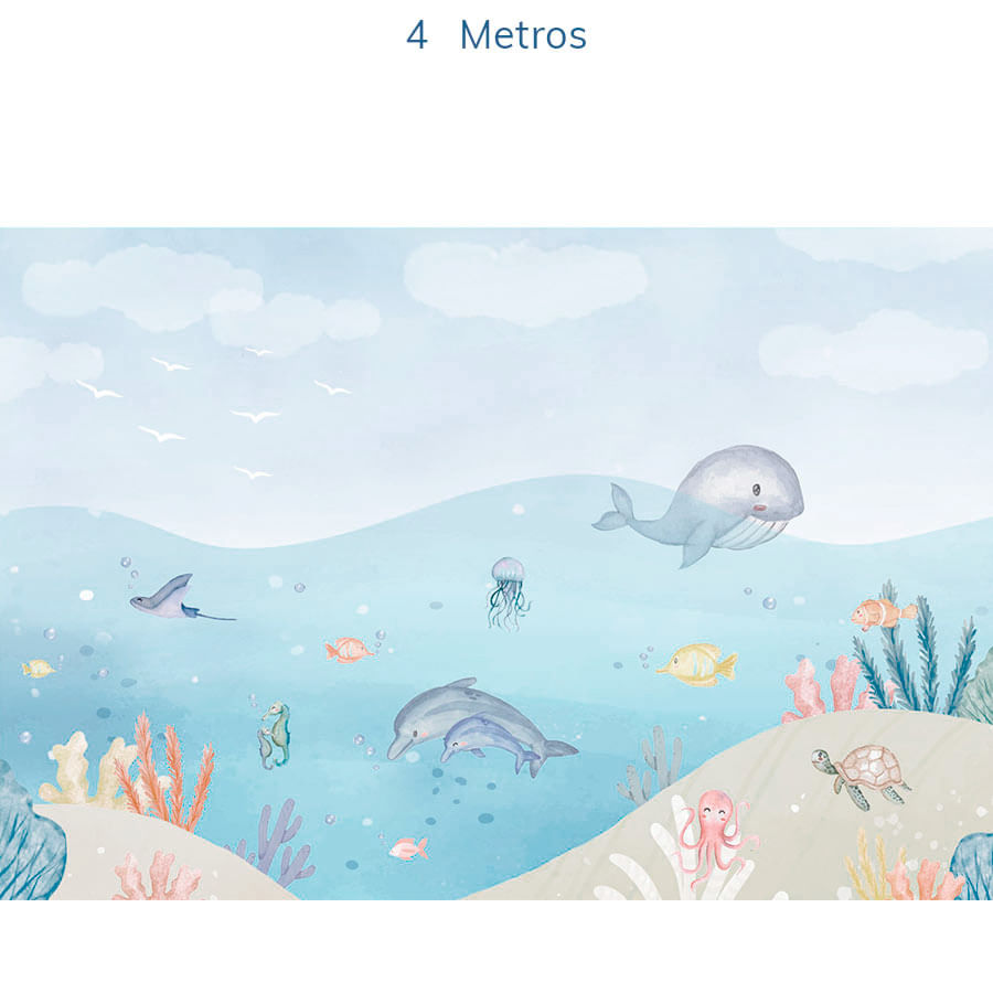 Papel de Parede Infantil Fundo do Mar - Mural