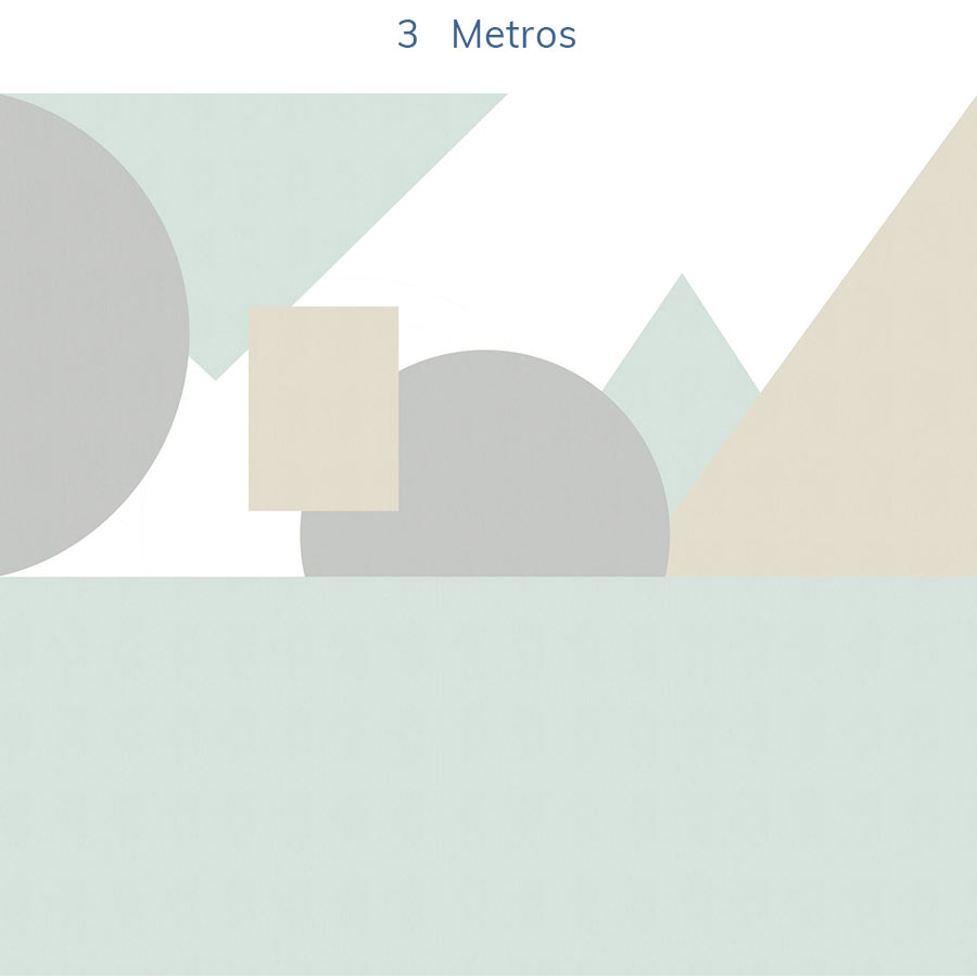 Papel de Parede Infantil Geométrico Círculos e Triângulos - Mural